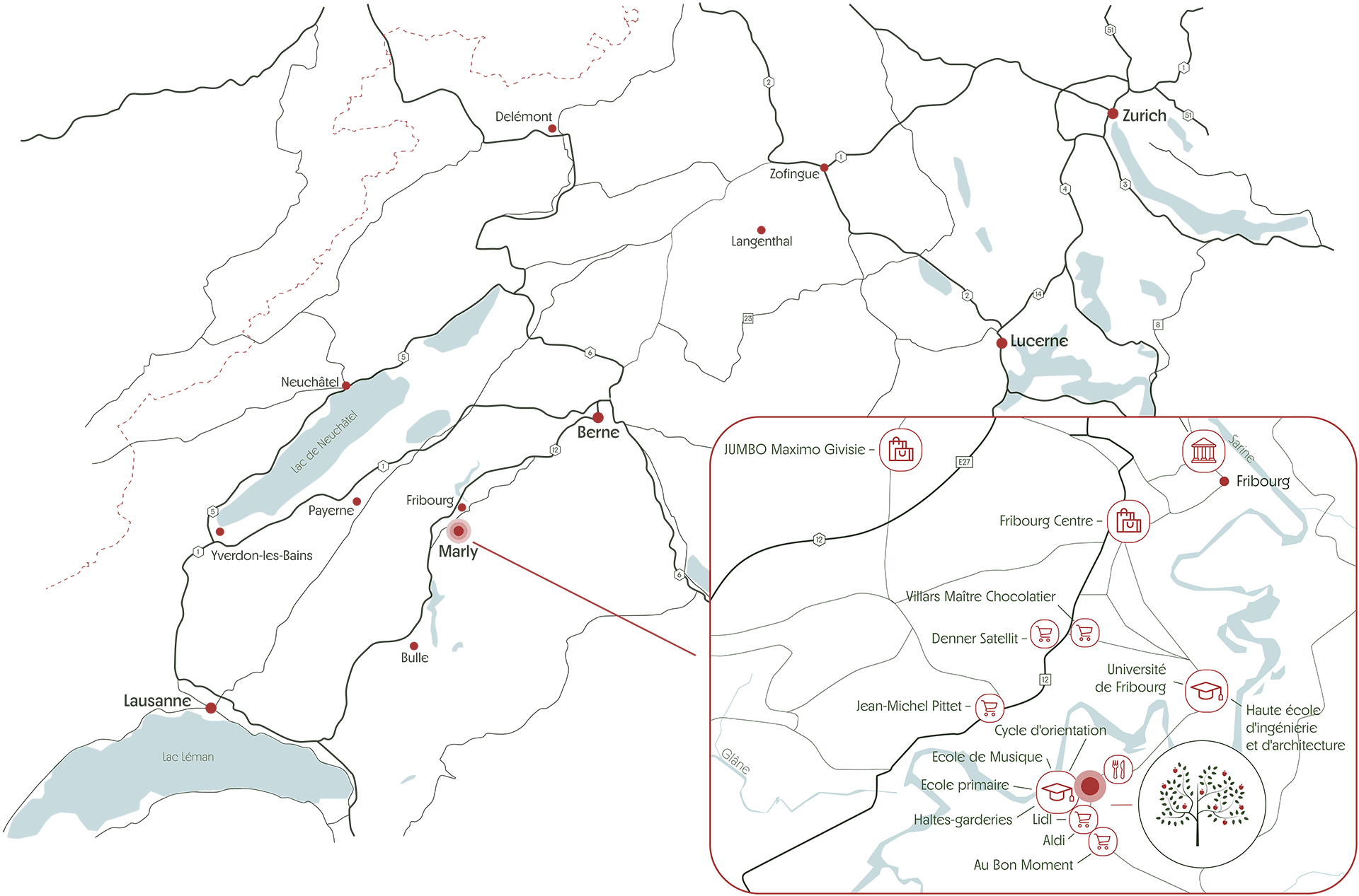 Le Pommier map